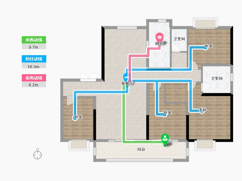 江苏省-苏州市-云樾兰庭-152.53-户型库-动静线