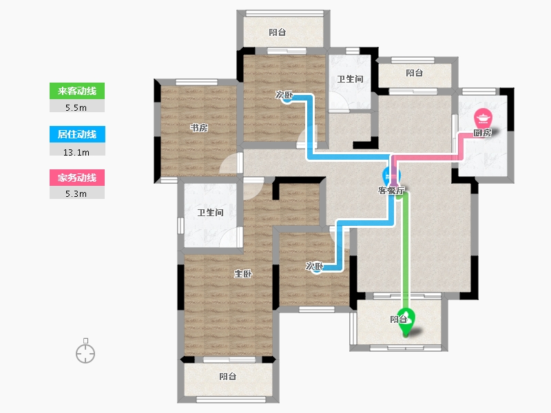 重庆-重庆市-三磊国汇中心-117.56-户型库-动静线