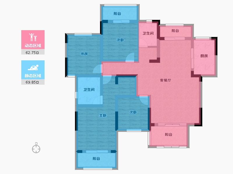 重庆-重庆市-三磊国汇中心-117.56-户型库-动静分区