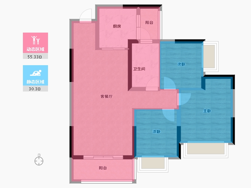 广西壮族自治区-柳州市-恒大珺睿府-76.00-户型库-动静分区