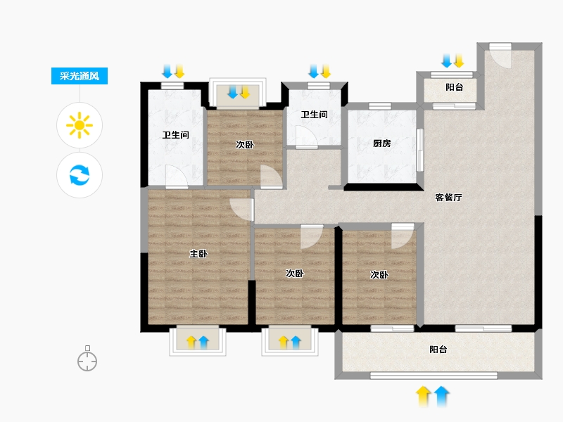 湖北省-武汉市-招商·武汉城建未来中心-114.41-户型库-采光通风