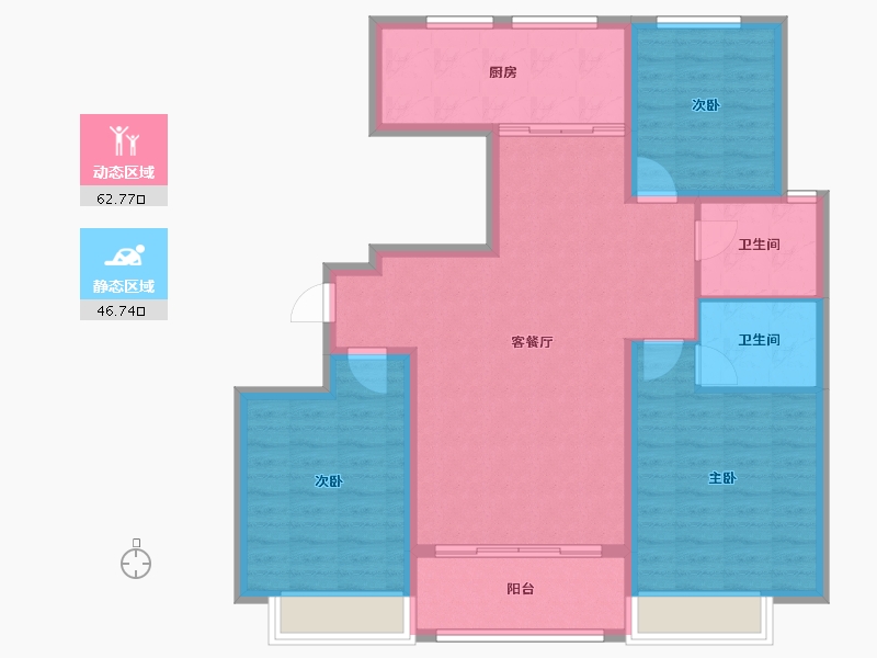 山东省-枣庄市-福佑嘉园西区-98.65-户型库-动静分区