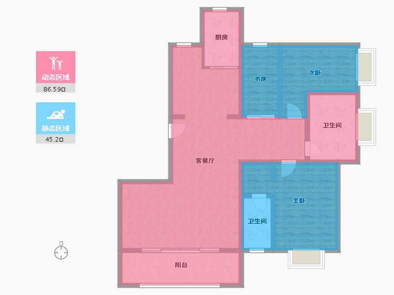 北京-北京市-世界名园-118.00-户型库-动静分区