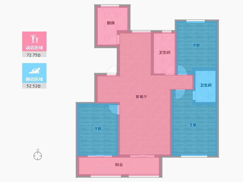 山东省-泰安市-城开·玉园-112.05-户型库-动静分区