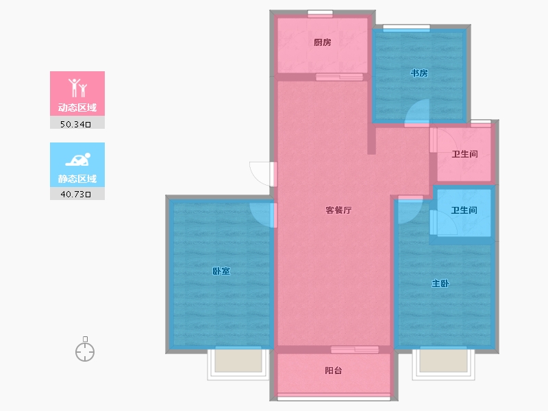 河北省-邢台市-滨河上智家园-80.33-户型库-动静分区