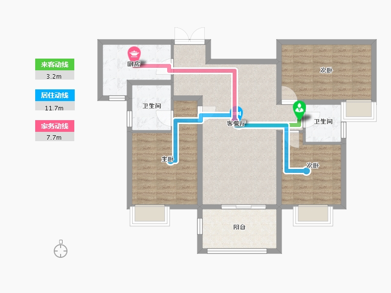 湖北省-武汉市-武汉城建电建汤湖观筑-89.65-户型库-动静线