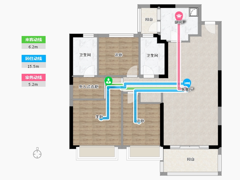 浙江省-绍兴市-嵊州恒大越府-96.00-户型库-动静线