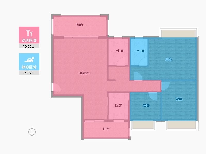 广东省-阳江市-浩大岭南新邨-104.80-户型库-动静分区