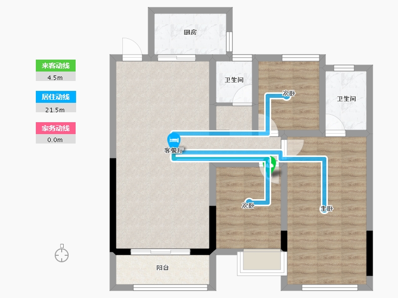 湖北省-黄石市-莲花湖·東景城-83.40-户型库-动静线