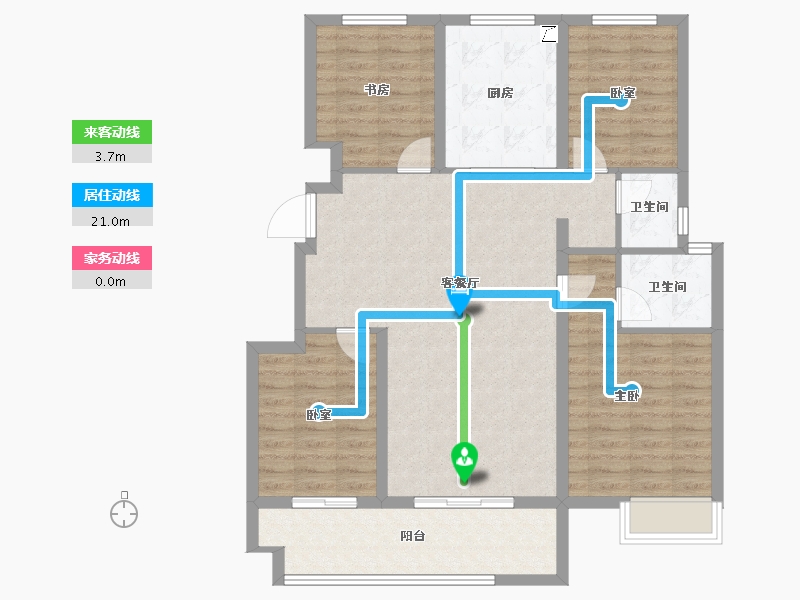 安徽省-六安市-众安玖珑府-107.21-户型库-动静线