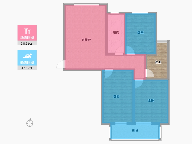 河北省-石家庄市-厚德·中央锦城-81.55-户型库-动静分区