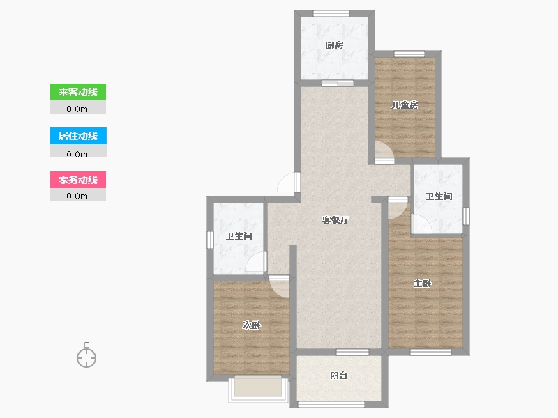 山东省-青岛市-融创澜山壹號-95.20-户型库-动静线