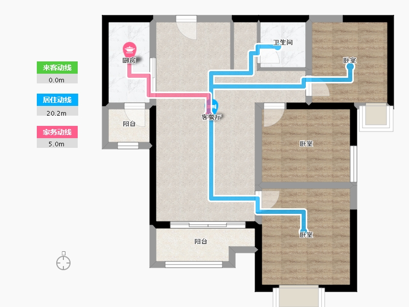 陕西省-渭南市-卓延·漫泉星城-76.93-户型库-动静线