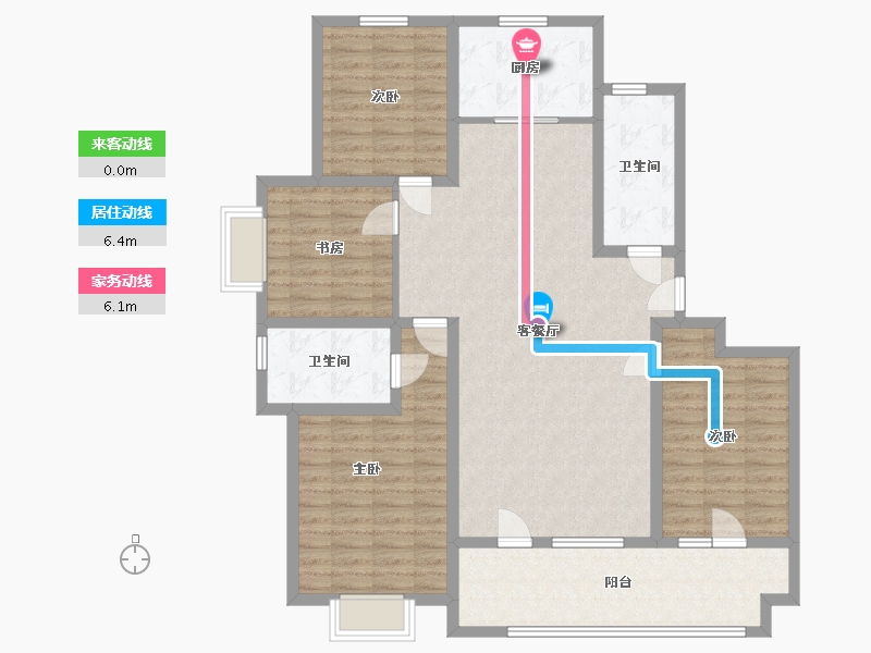 山东省-淄博市-印象新天地-126.00-户型库-动静线