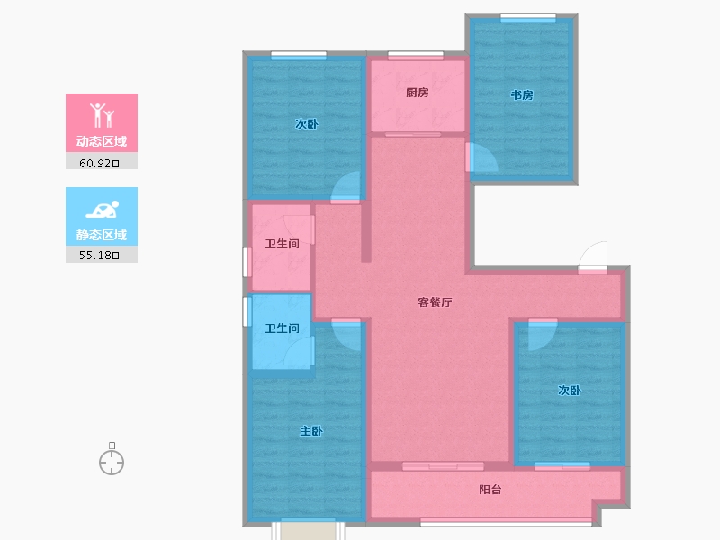 山东省-潍坊市-贵隆华府-102.97-户型库-动静分区