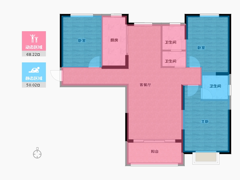 河南省-许昌市-圣帝金苑凯旋宫-107.20-户型库-动静分区