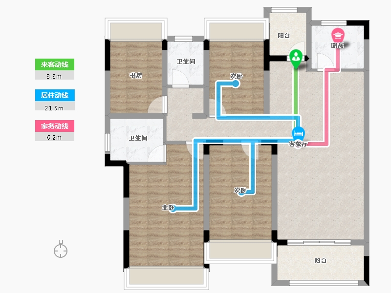 湖北省-黄石市-莲花湖·東景城-110.06-户型库-动静线