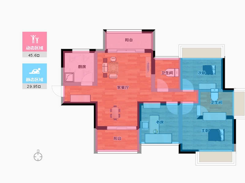 广东省-韶关市-欧浦御龙湾-64.72-户型库-动静分区