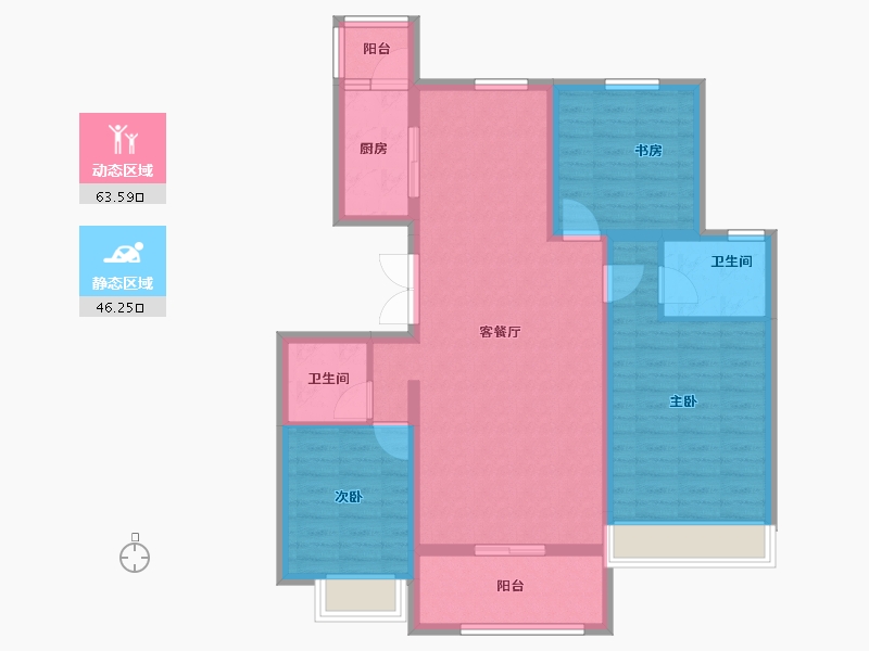 河北省-邢台市-旭阳学府西区-98.40-户型库-动静分区