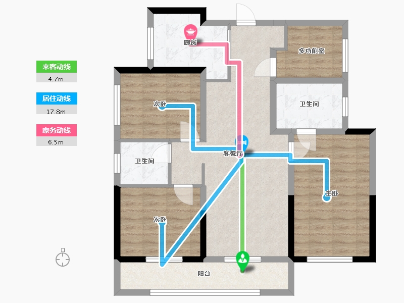 湖南省-长沙市-创和公园壹号-97.56-户型库-动静线