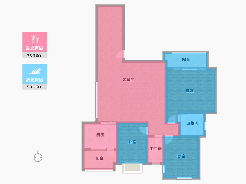 重庆-重庆市-长寿中央公园-123.87-户型库-动静分区