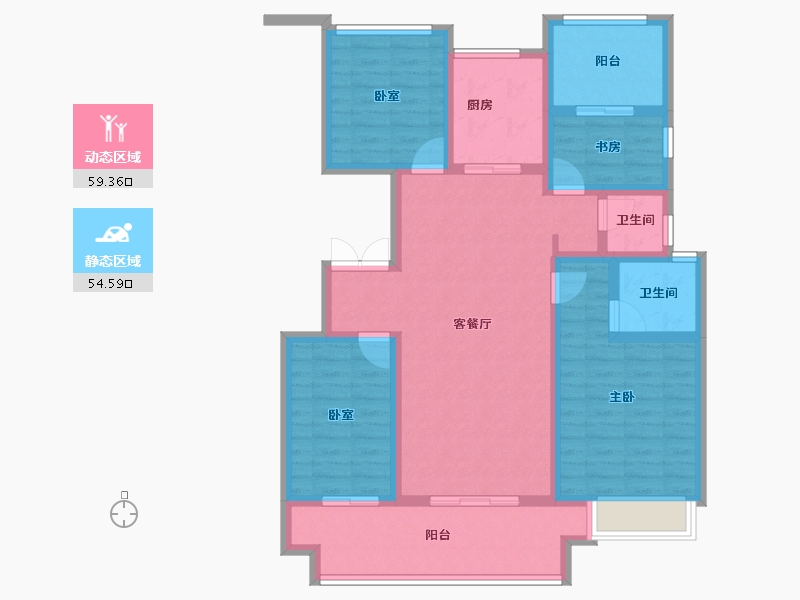 安徽省-阜阳市-红星美凯龙翰林华府​-100.80-户型库-动静分区