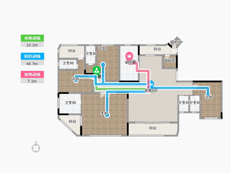 重庆-重庆市-花滩国际新城公园王府-263.16-户型库-动静线