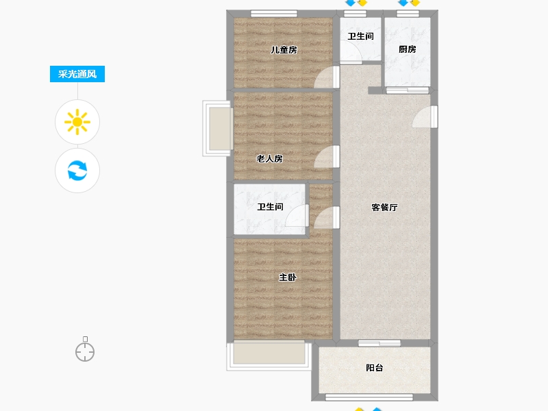 河南省-洛阳市-保利大都会-83.00-户型库-采光通风