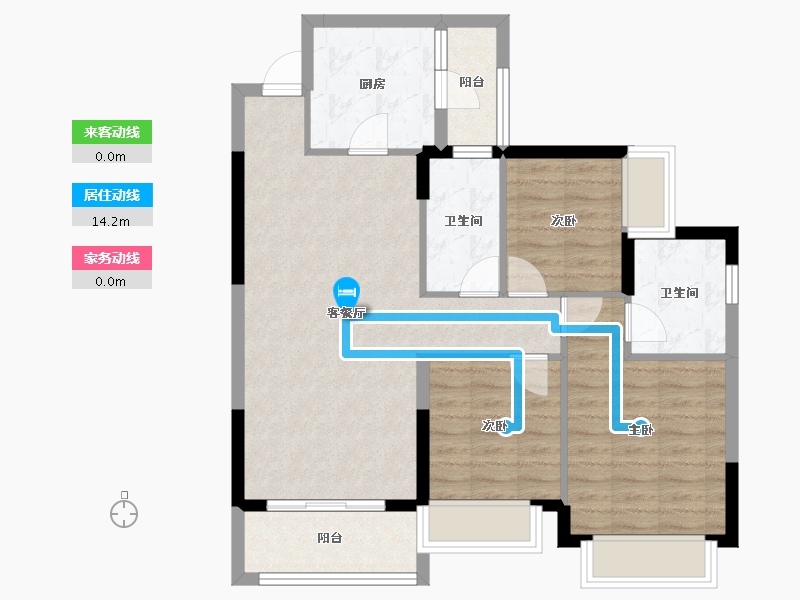 广东省-肇庆市-肇庆恒大帝景-80.13-户型库-动静线