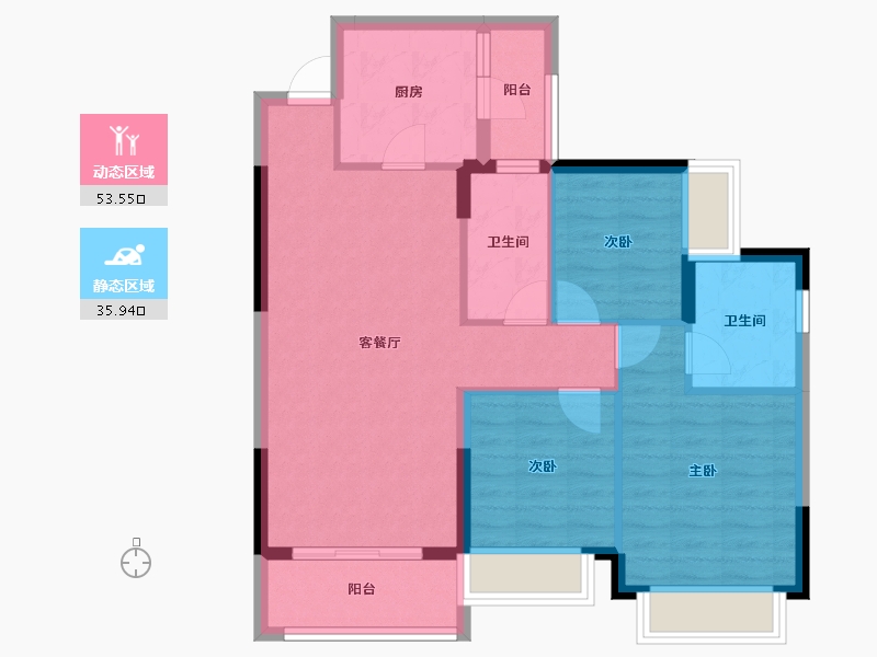 广东省-肇庆市-肇庆恒大帝景-80.13-户型库-动静分区