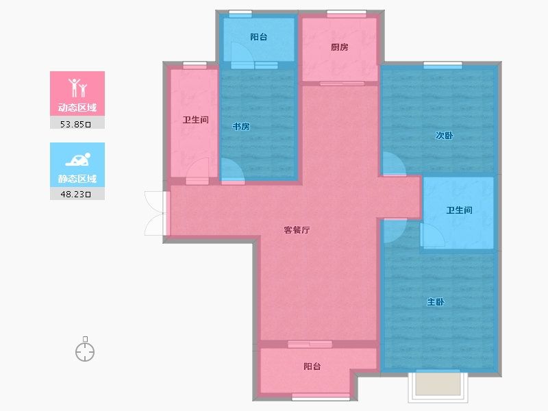 河北省-邢台市-旭阳学府西区-91.30-户型库-动静分区