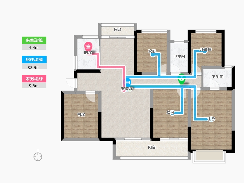 广西壮族自治区-百色市-龙湾观澜学府-112.04-户型库-动静线