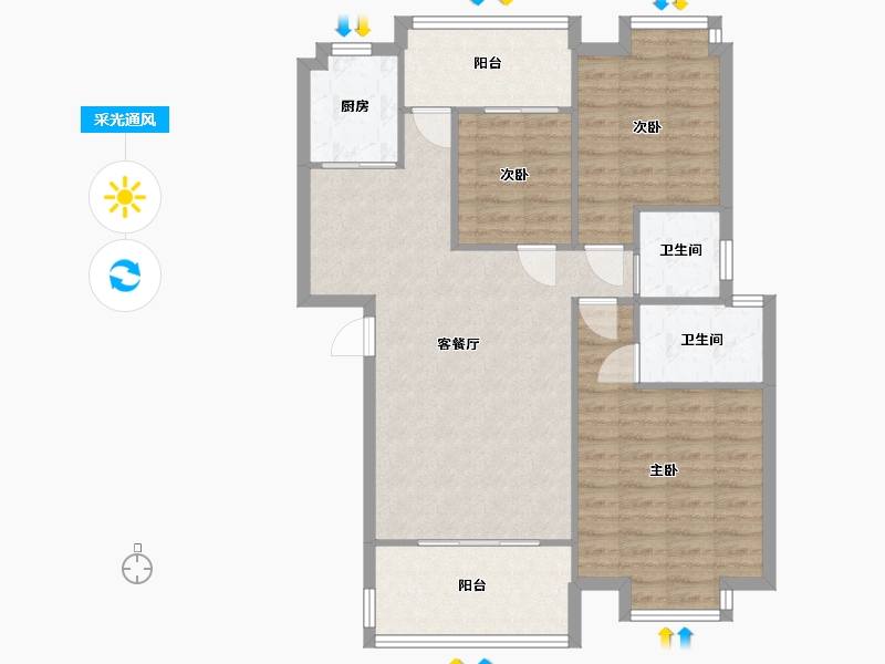 四川省-成都市-德坤竹韵坊-98.00-户型库-采光通风