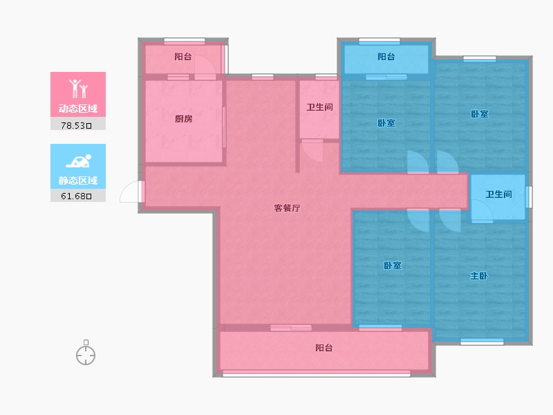 湖北省-宜昌市-康居阳光城-120.00-户型库-动静分区