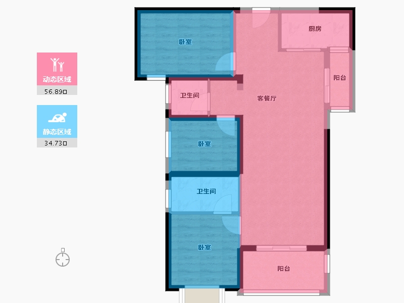 福建省-漳州市-九曲澜山-81.60-户型库-动静分区