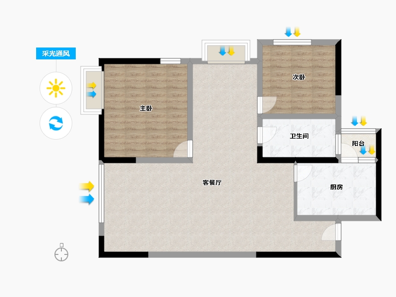 四川省-成都市-驿都城-98.00-户型库-采光通风