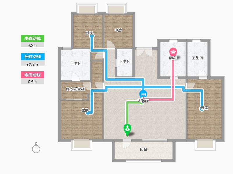 湖北省-武汉市-武汉城建电建汤湖观筑-152.80-户型库-动静线