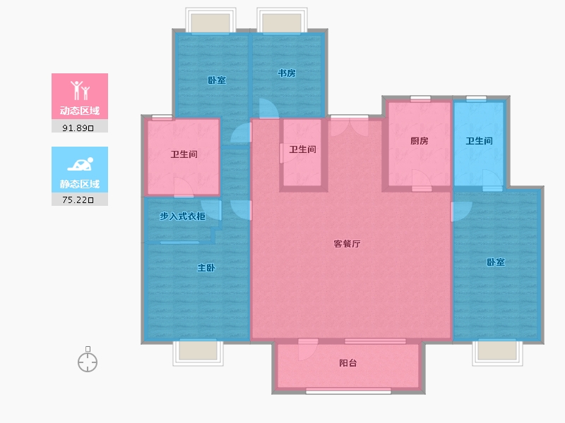 湖北省-武汉市-武汉城建电建汤湖观筑-152.80-户型库-动静分区