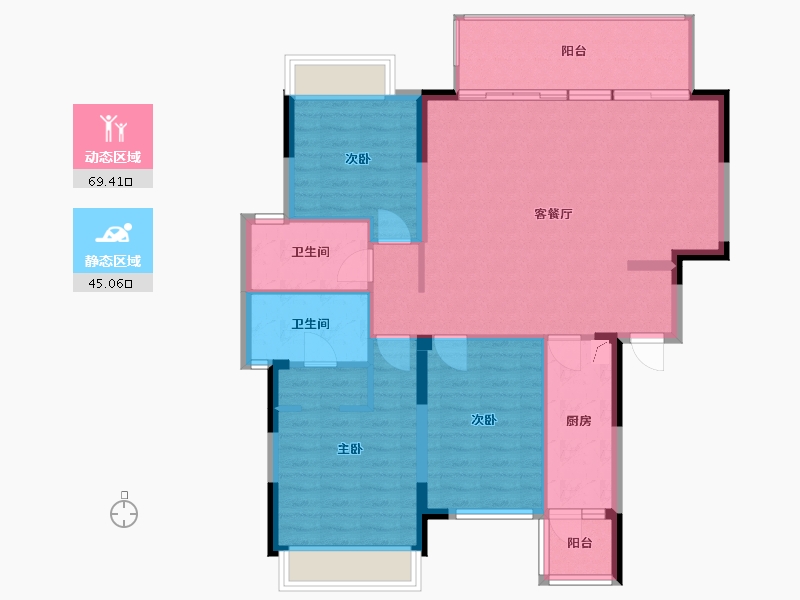 四川省-成都市-龙润丰锦-104.00-户型库-动静分区