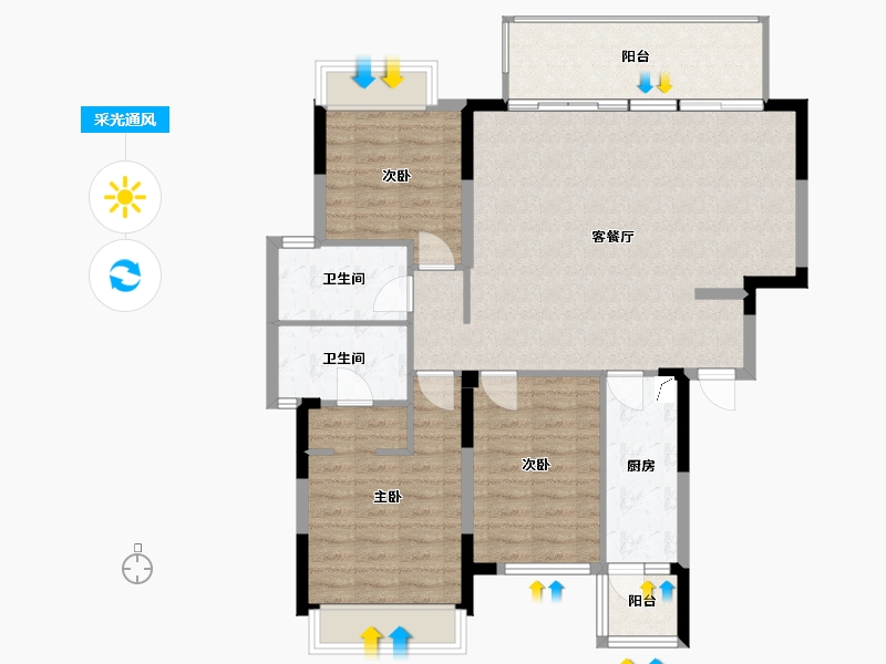 四川省-成都市-龙润丰锦-104.00-户型库-采光通风