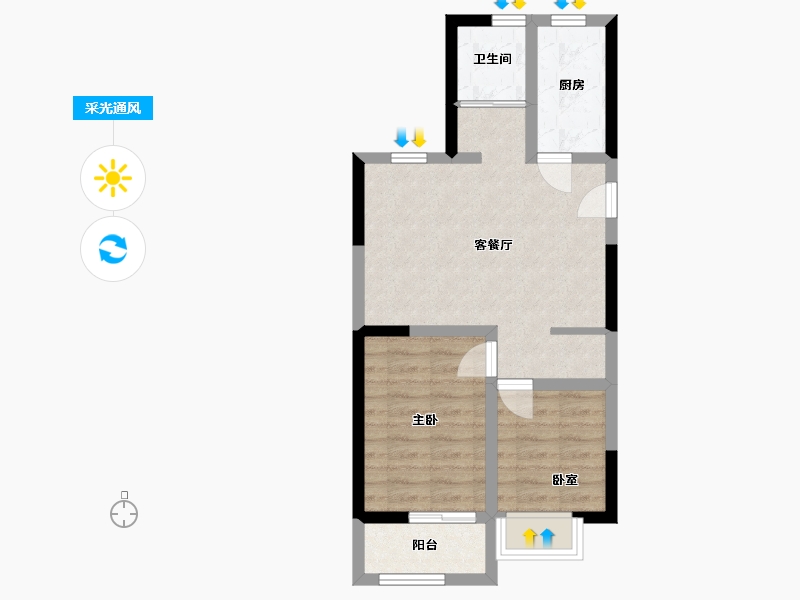 河南省-郑州市-泉舜上城-70.00-户型库-采光通风