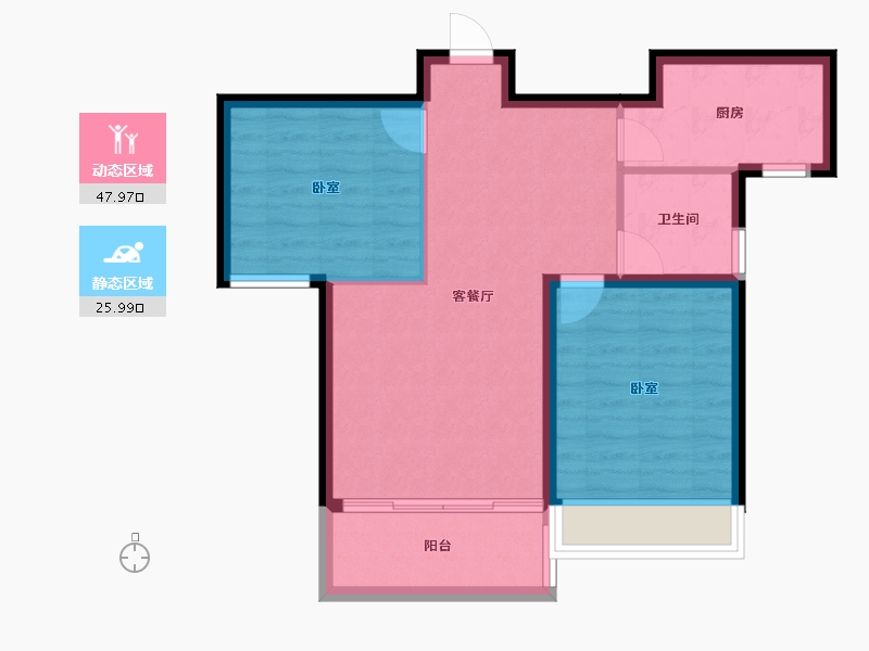 山西省-临汾市-公园壹号·华夏悦府-66.54-户型库-动静分区