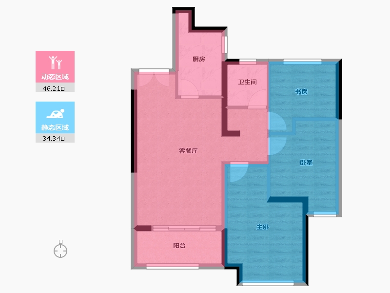 河南省-郑州市-远洋臻园-71.75-户型库-动静分区