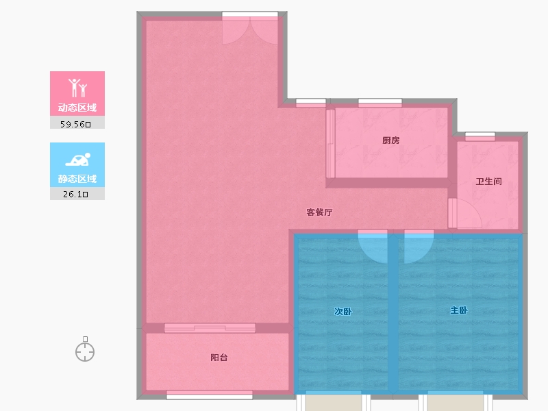 江西省-上饶市-安厦·带湖雅苑-76.73-户型库-动静分区