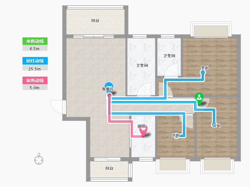 广东省-阳江市-浩大岭南新邨-93.60-户型库-动静线