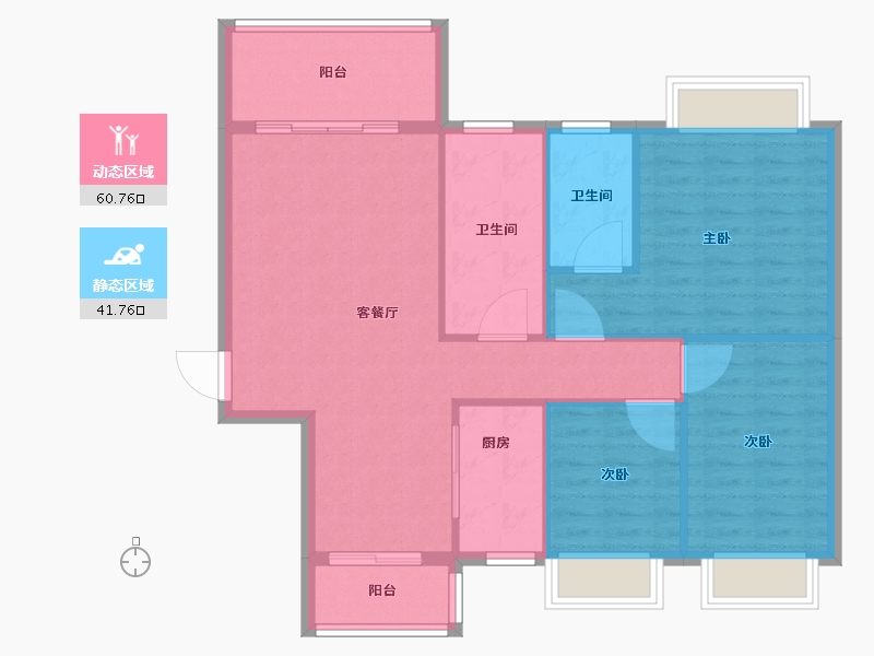 广东省-阳江市-浩大岭南新邨-93.60-户型库-动静分区