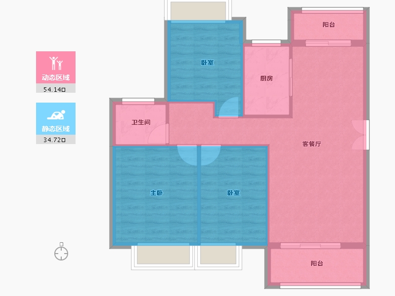 福建省-龙岩市-客都汇·金岸佳园-80.85-户型库-动静分区