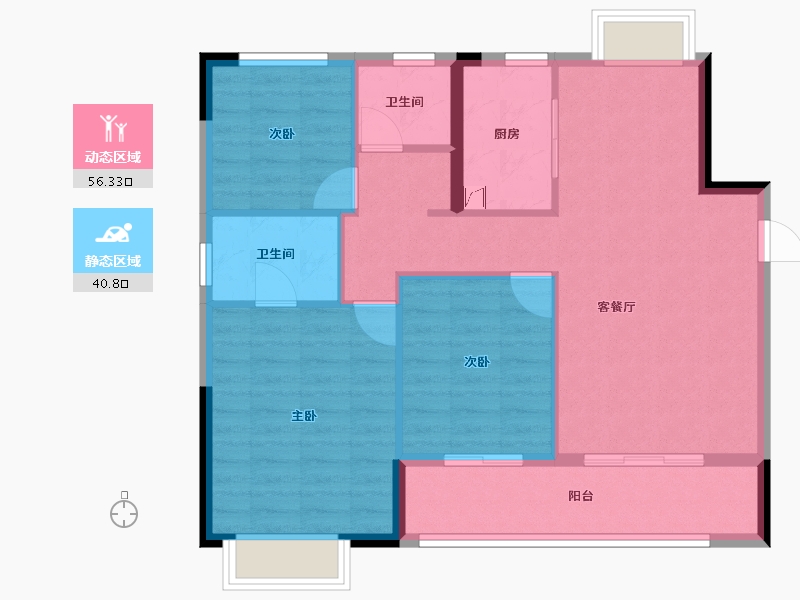 江西省-上饶市-信江·林溪府-87.99-户型库-动静分区