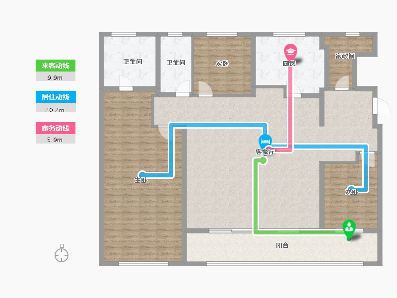 浙江省-杭州市-星潮映象府-176.00-户型库-动静线