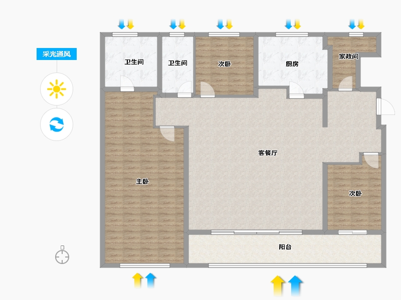 浙江省-杭州市-星潮映象府-176.00-户型库-采光通风